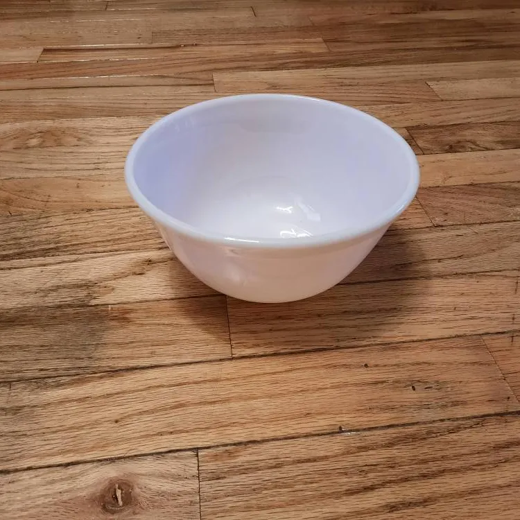 pink milk glass mixing bowl photo 1