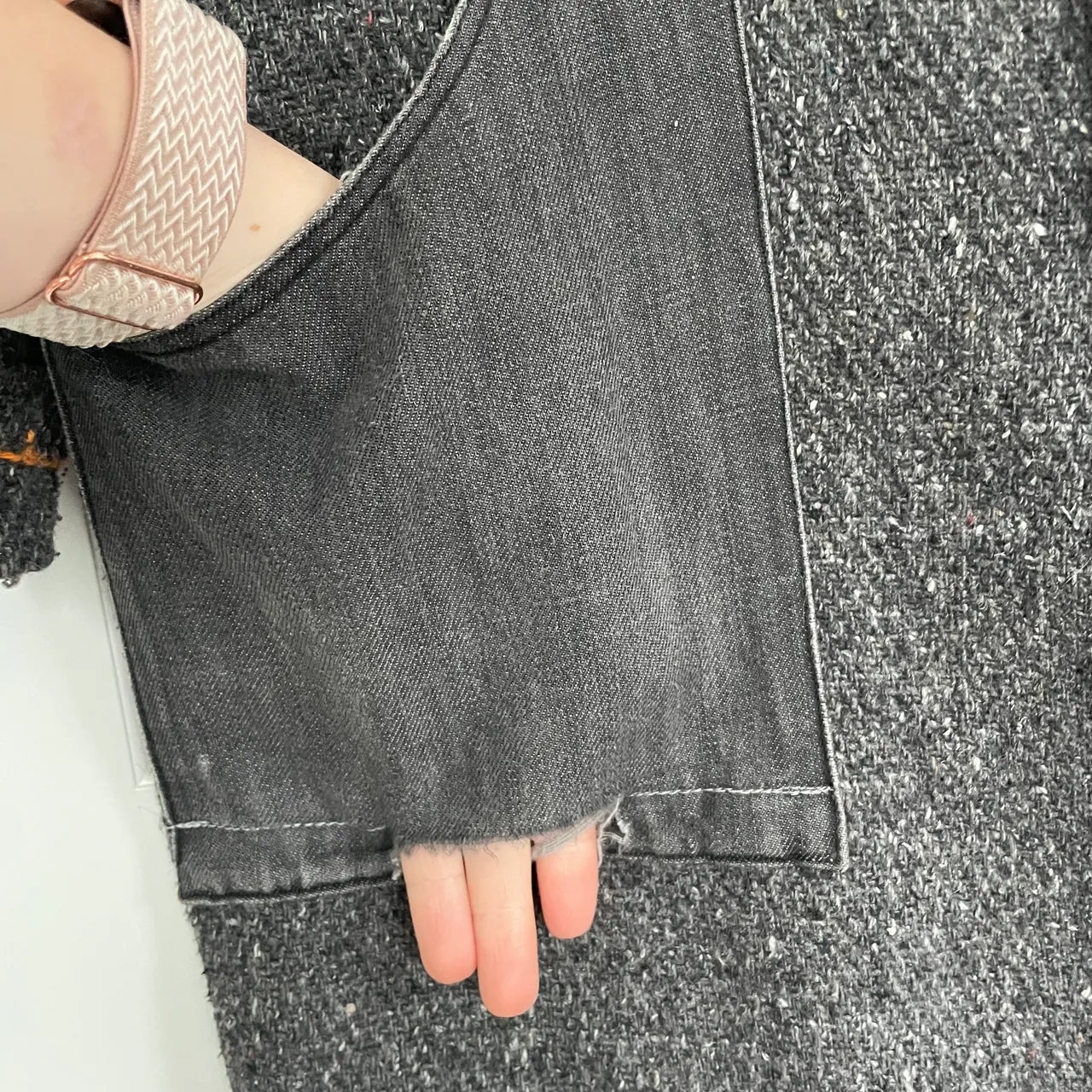 Vintage Grey Coat with Stitching Detail photo 3