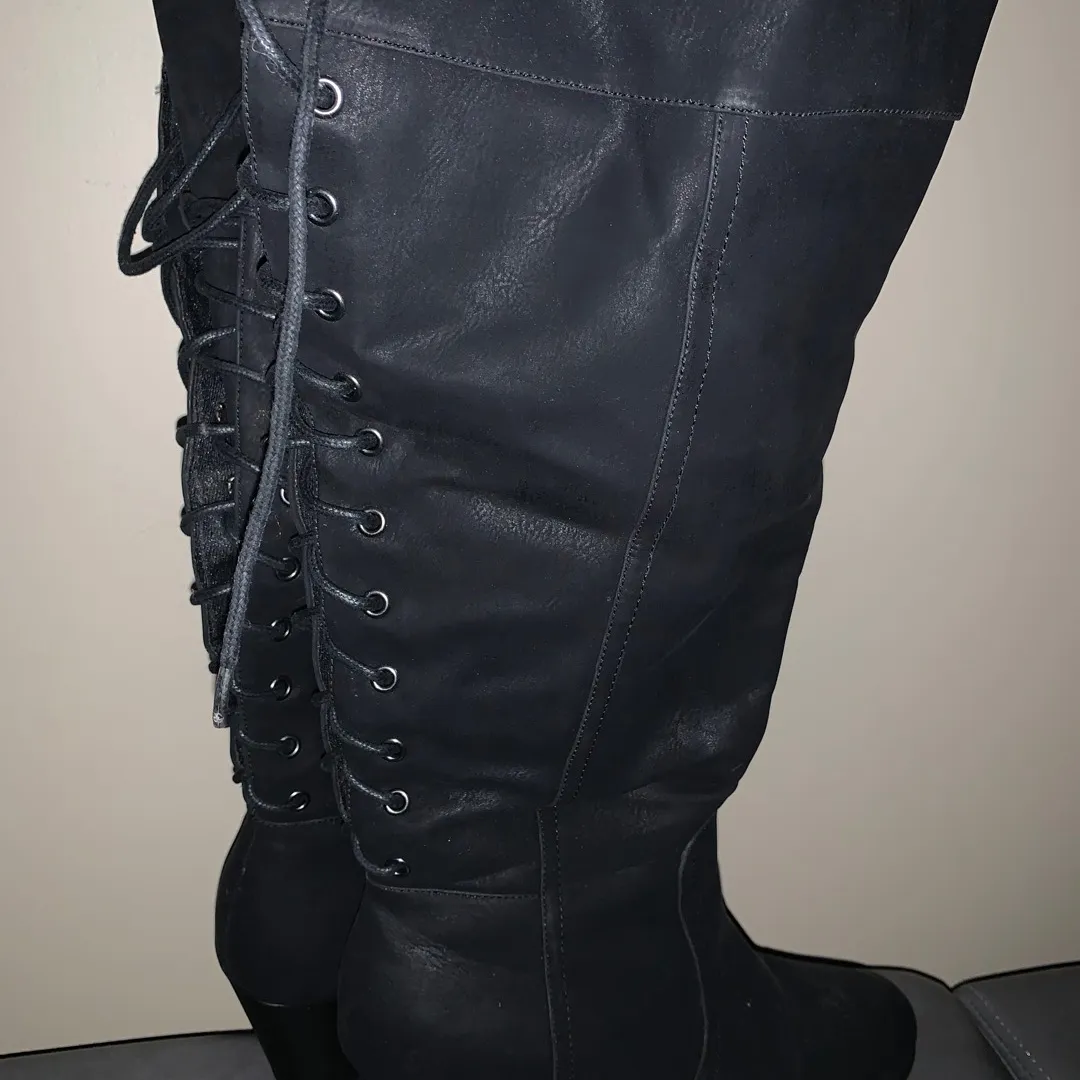 Sexy Lace Up Plus Size 10W Boots photo 5