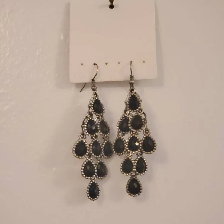 Silver + Black Earrings photo 1