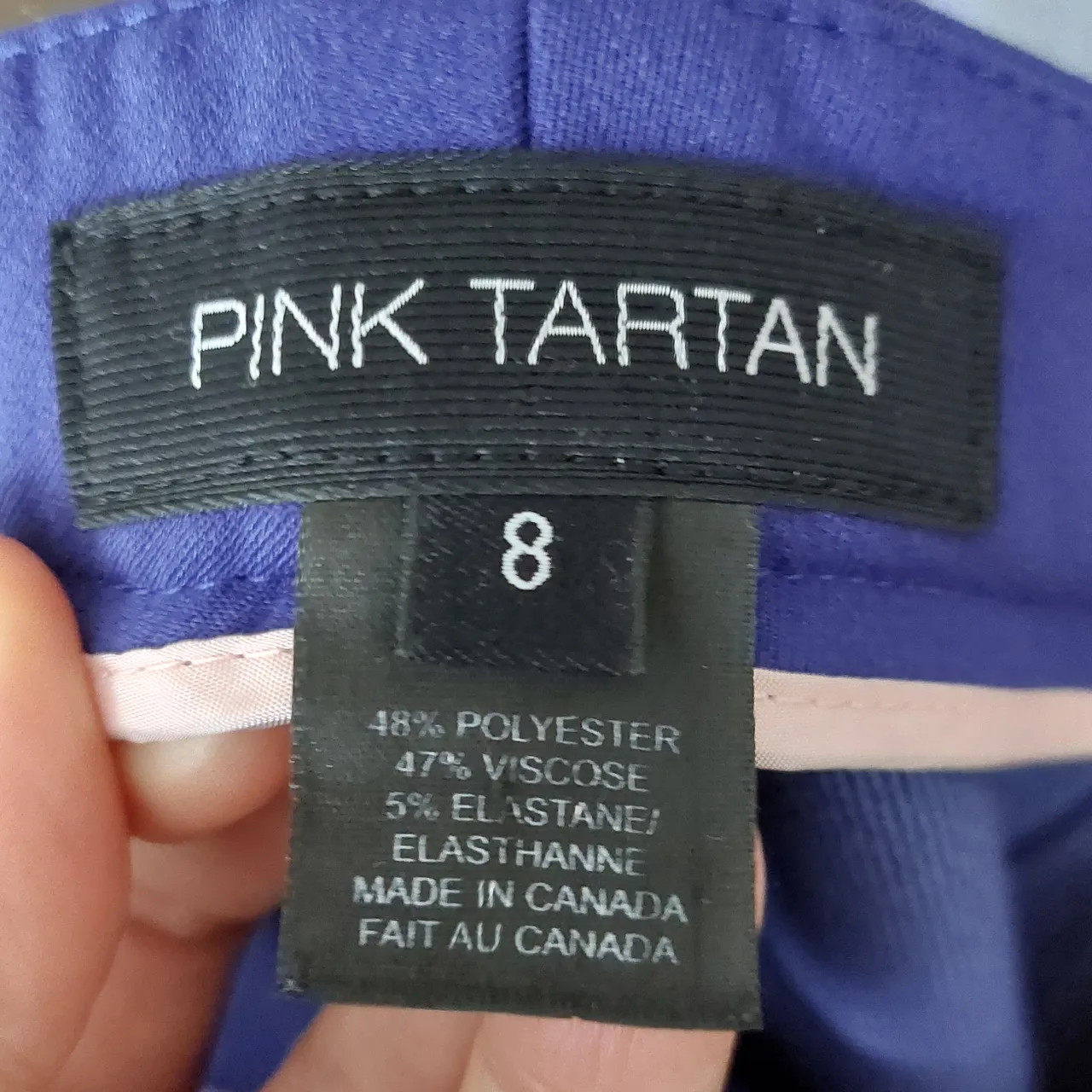 Pink Tartan beautiful royal blue tights. Size 8 photo 4