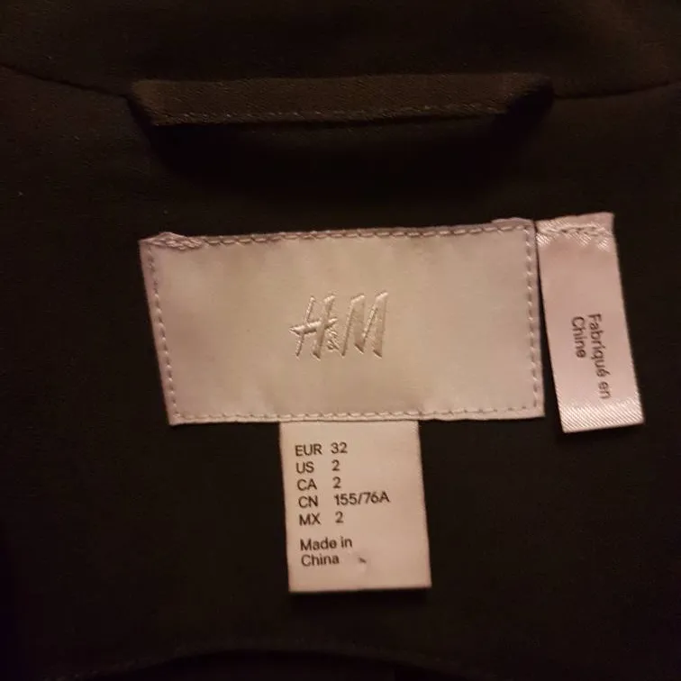 H&M Black Blazer Size 2 photo 3