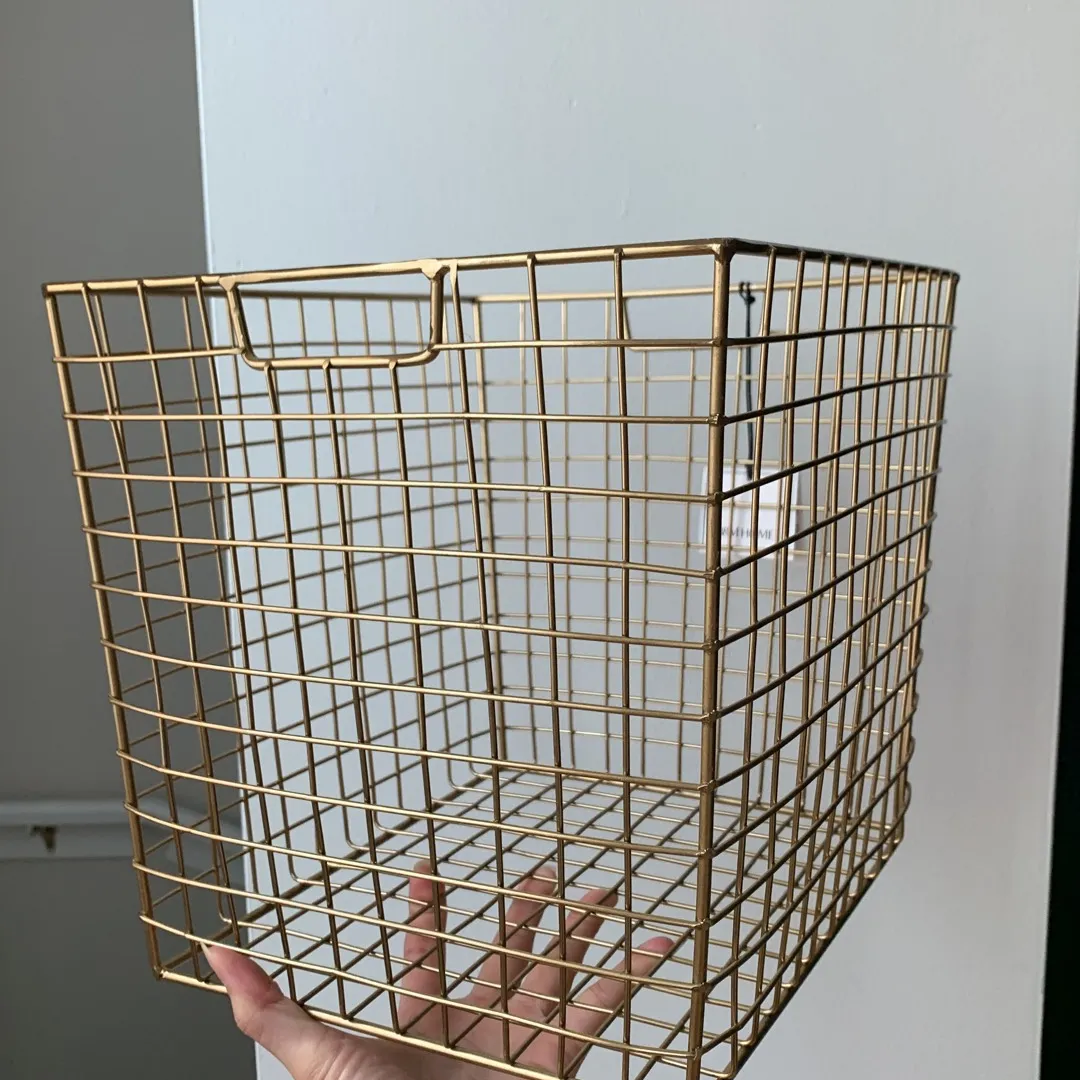 BNWT H&M Home Gold Wire Baskets photo 1