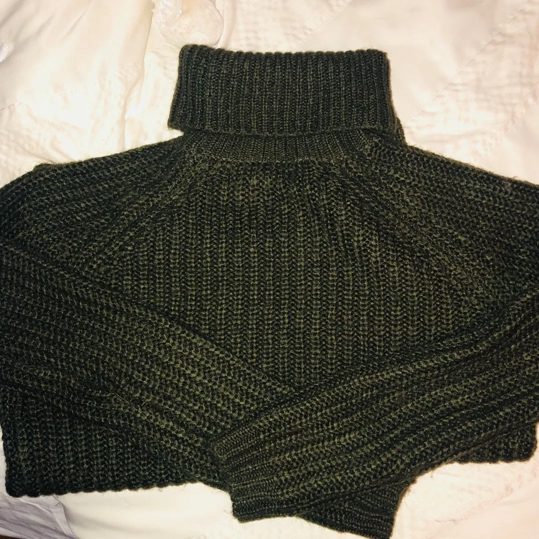 Cropped Chunky Army Green Turtle Neck photo 1