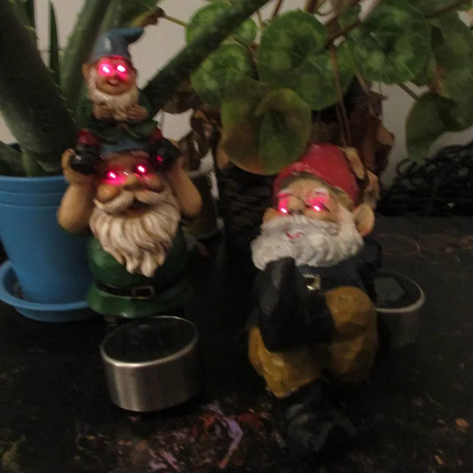 Creepy Garden Gnomes With Glowing Red Eyes! photo 3