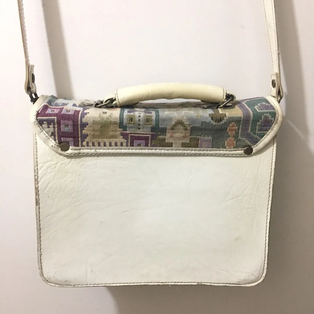 Vintage Leather Tapestry Purse photo 8
