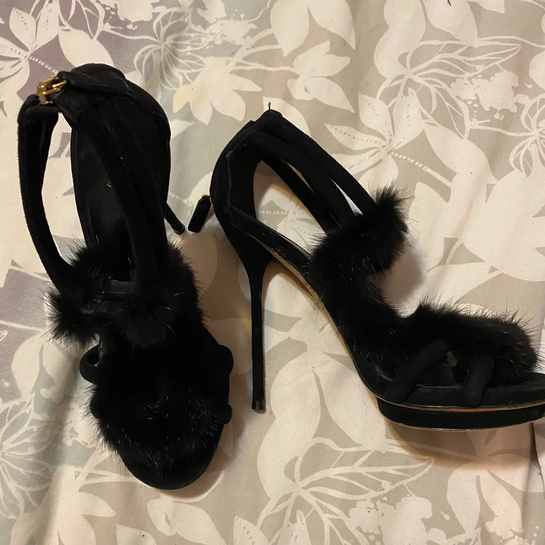 Authentic Gucci- Black Suede Shoes (Size 7) EUC photo 1