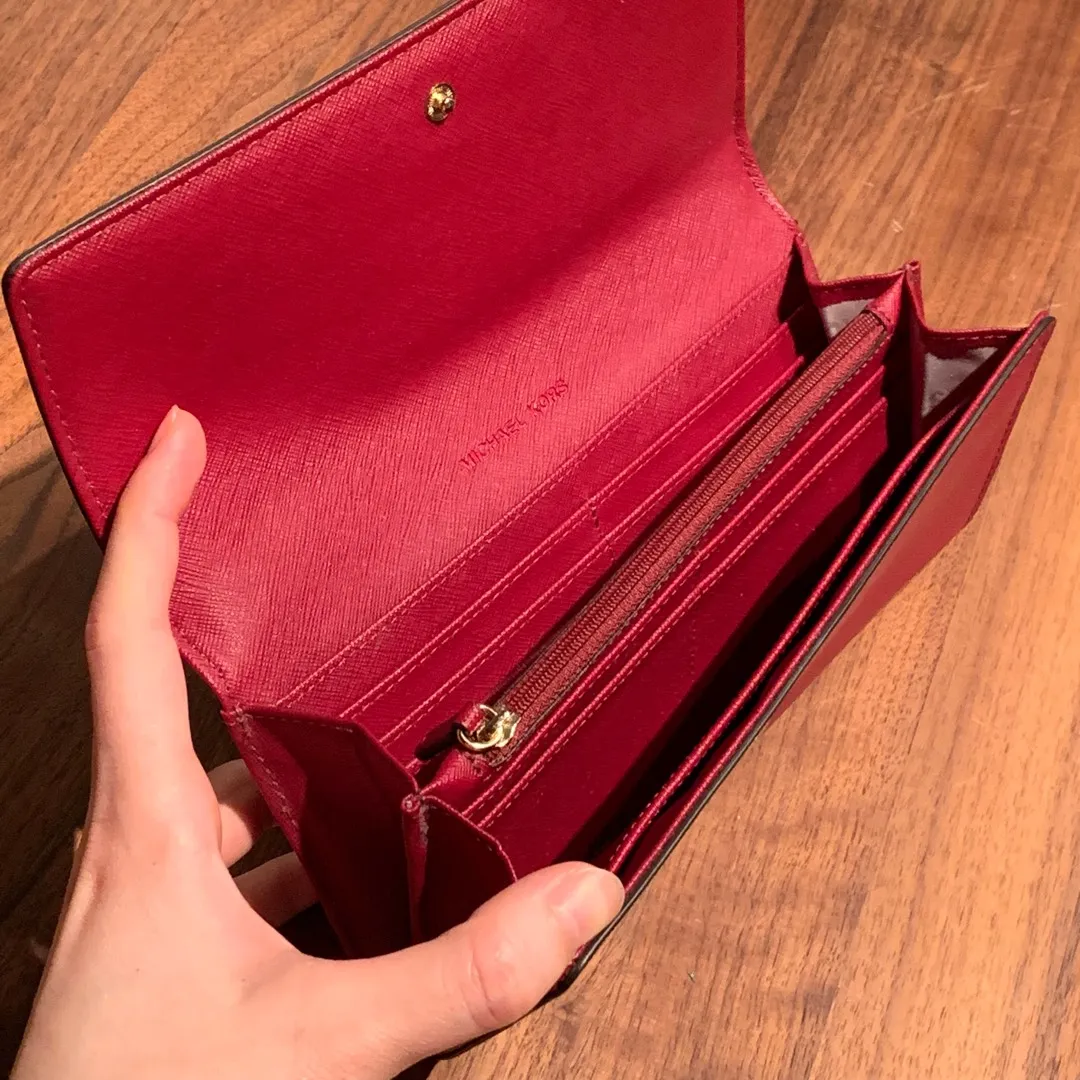 Authentic Michael Kors Deep Red Wallet photo 5