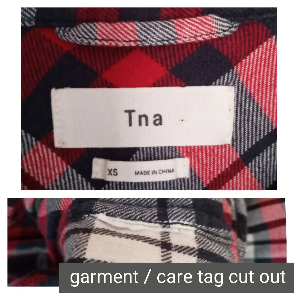 $20 trade - Aritzia, TNA, plaid flannel shirt (extra small) photo 4