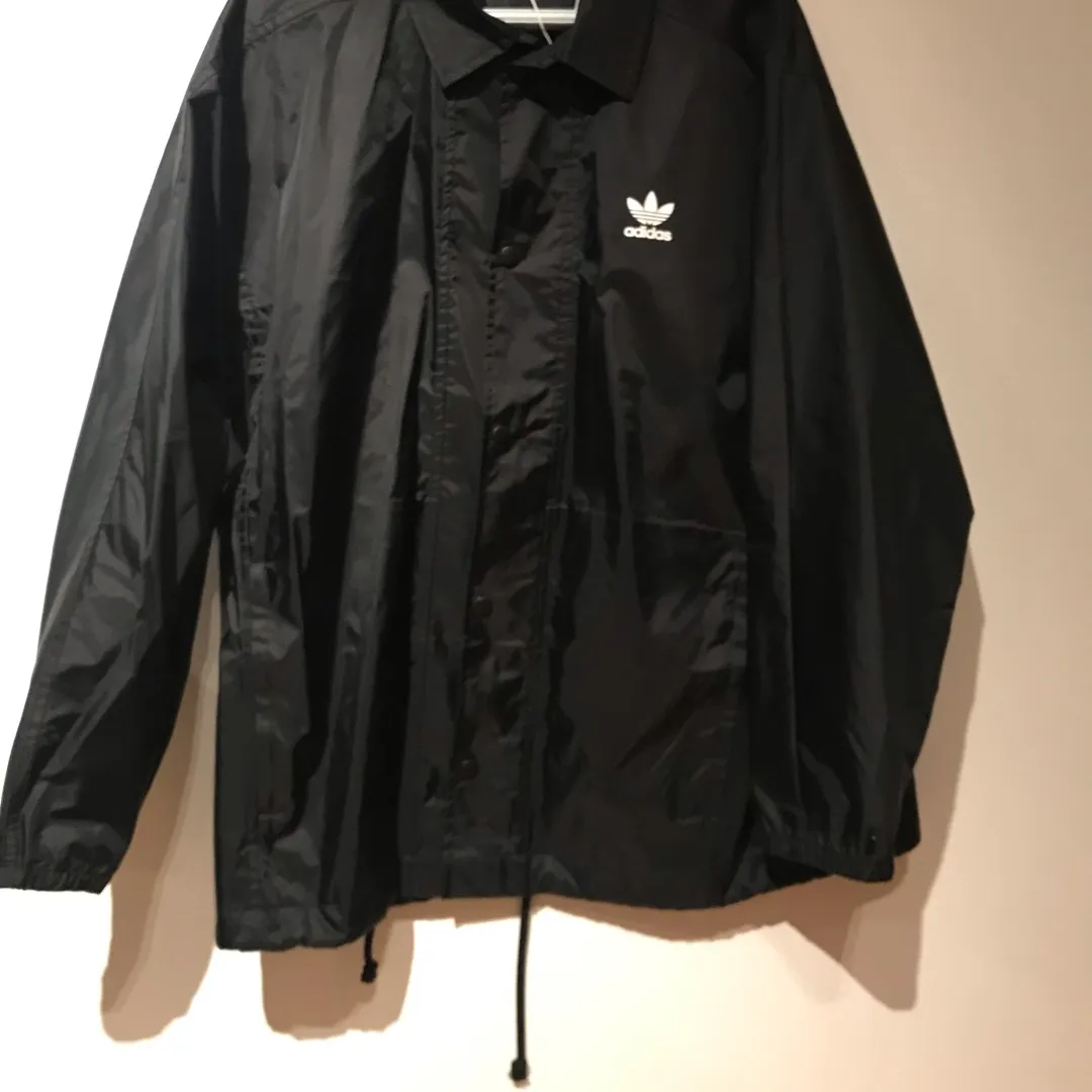 Adidas Black Rain Jacket Size Medium photo 1