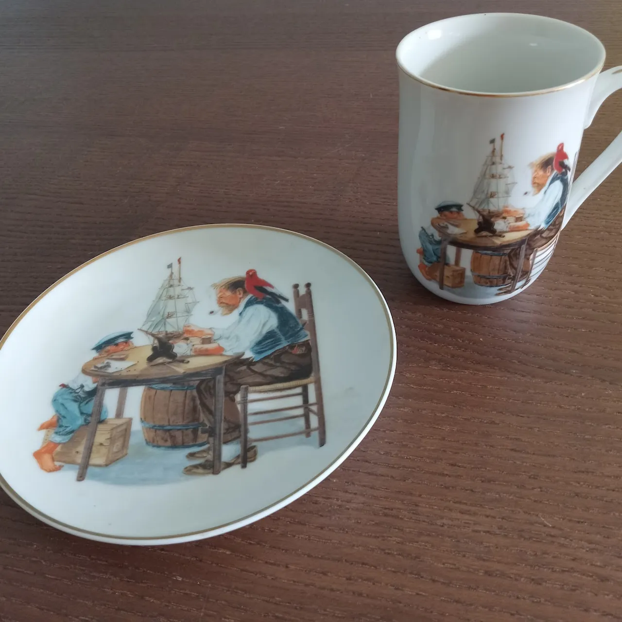 "For a Good Boy" Norman Rockwell Cup + Plate photo 1