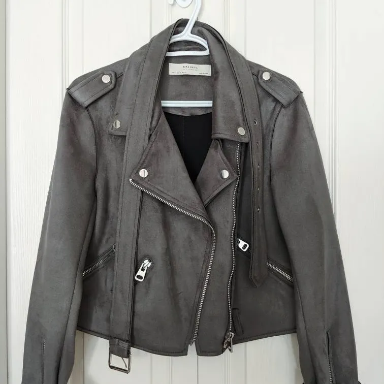 Zara Grey Suede Moto Jacket (EUC) photo 1