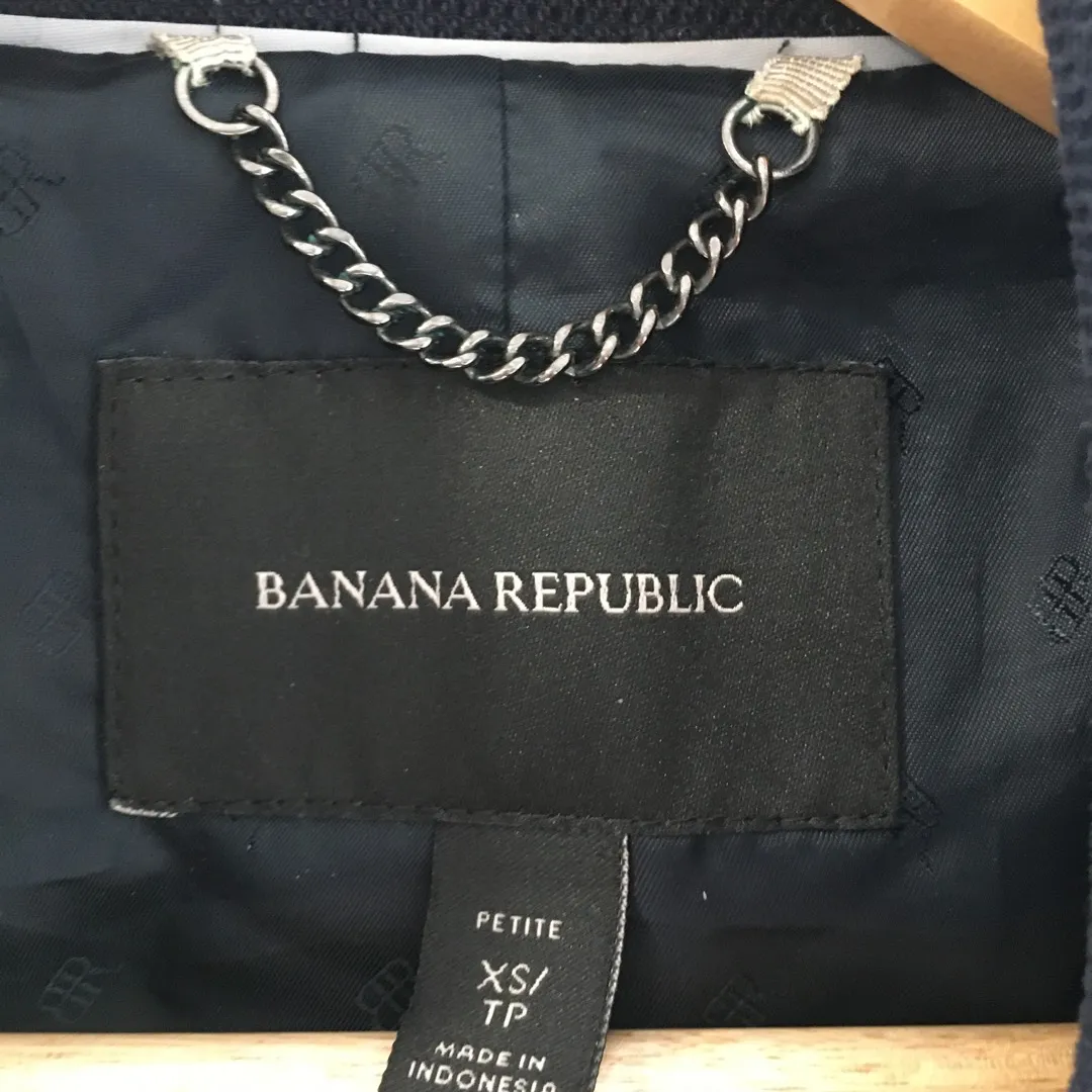 Banana Republic Navy Moto Jacket Size XS Petite photo 6