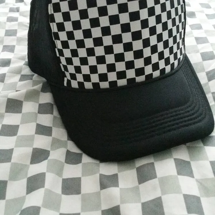 Checker Hat, Black Unisex photo 1