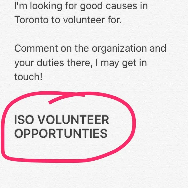 ISO Volunteering Opportunities In Toronto photo 1