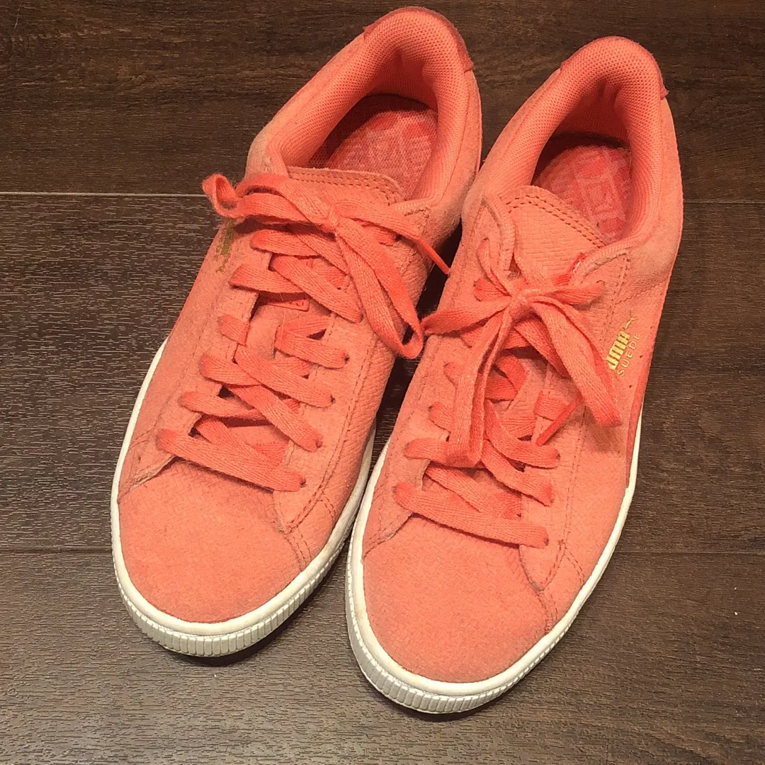 Pink Suede Puma Shoes Size 6 photo 1