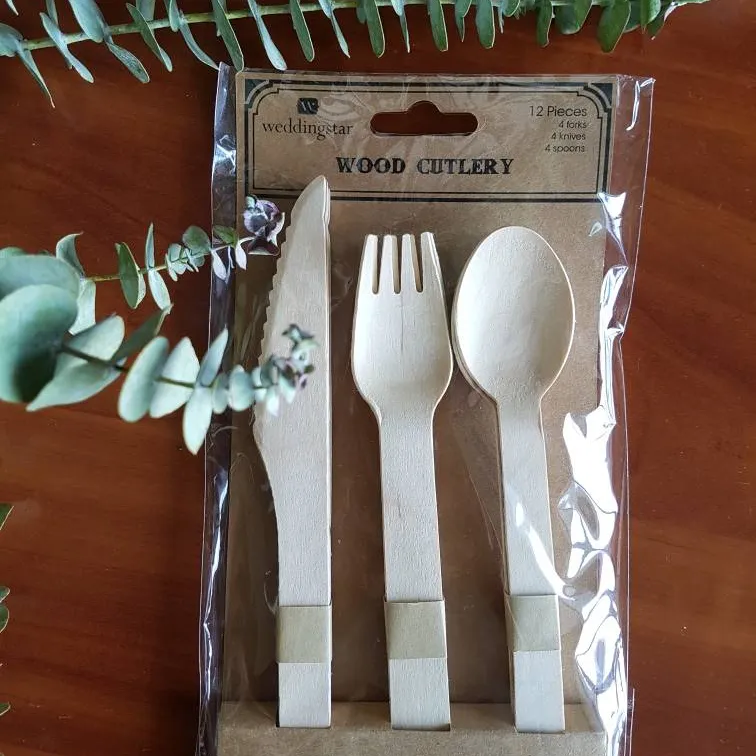 12 PC Wood cutlery Set photo 1
