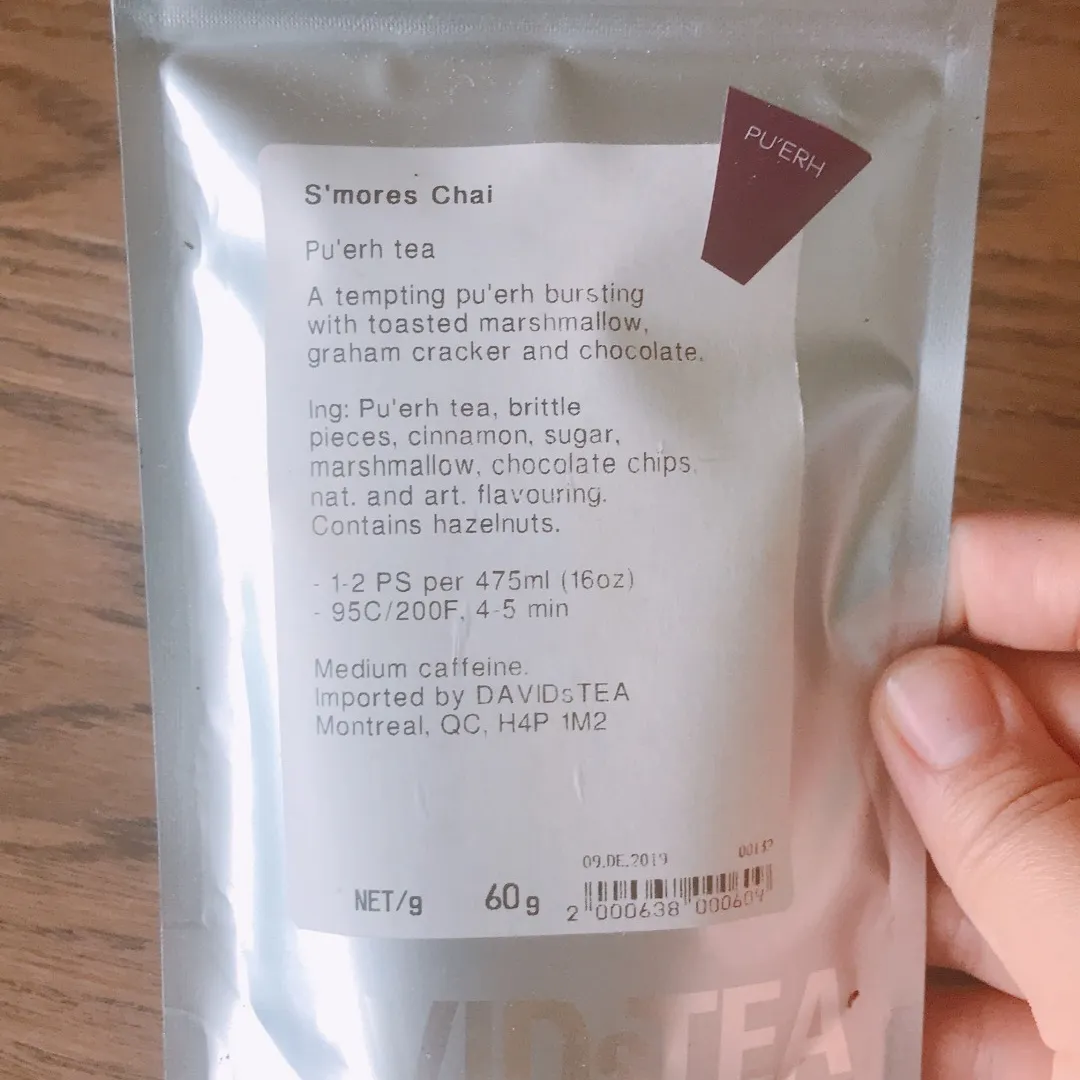 BNIP David’s Tea S’mores Chai Tea photo 1