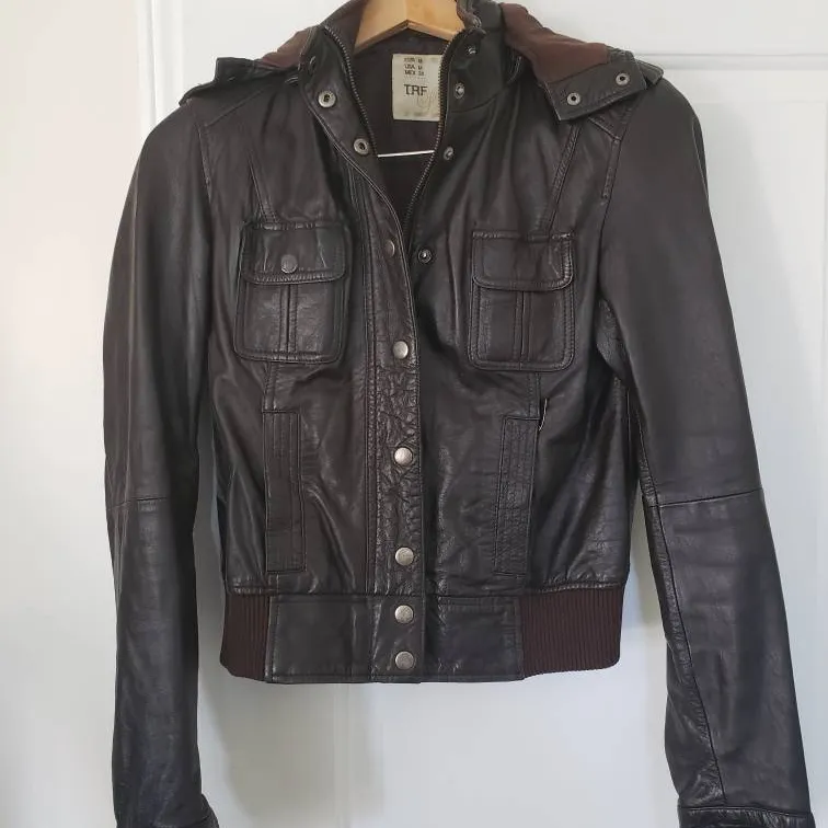 Zara Soft Leather Jacket With Huge Hood! photo 1