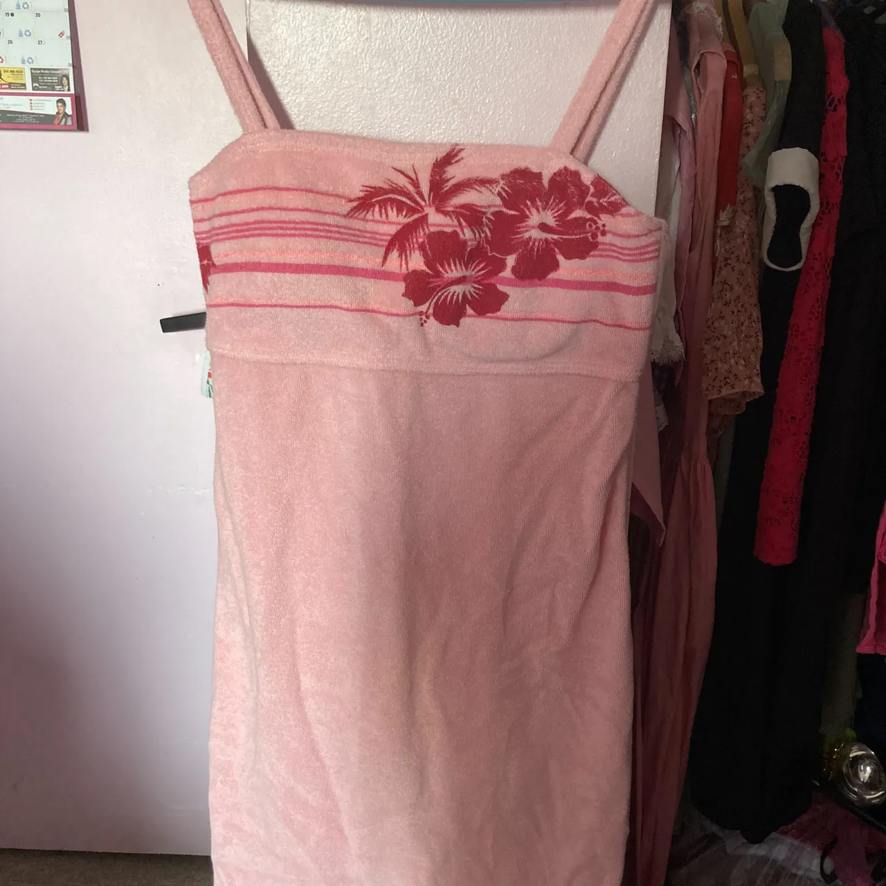 Pink terry cloth/terrycloth dress photo 1