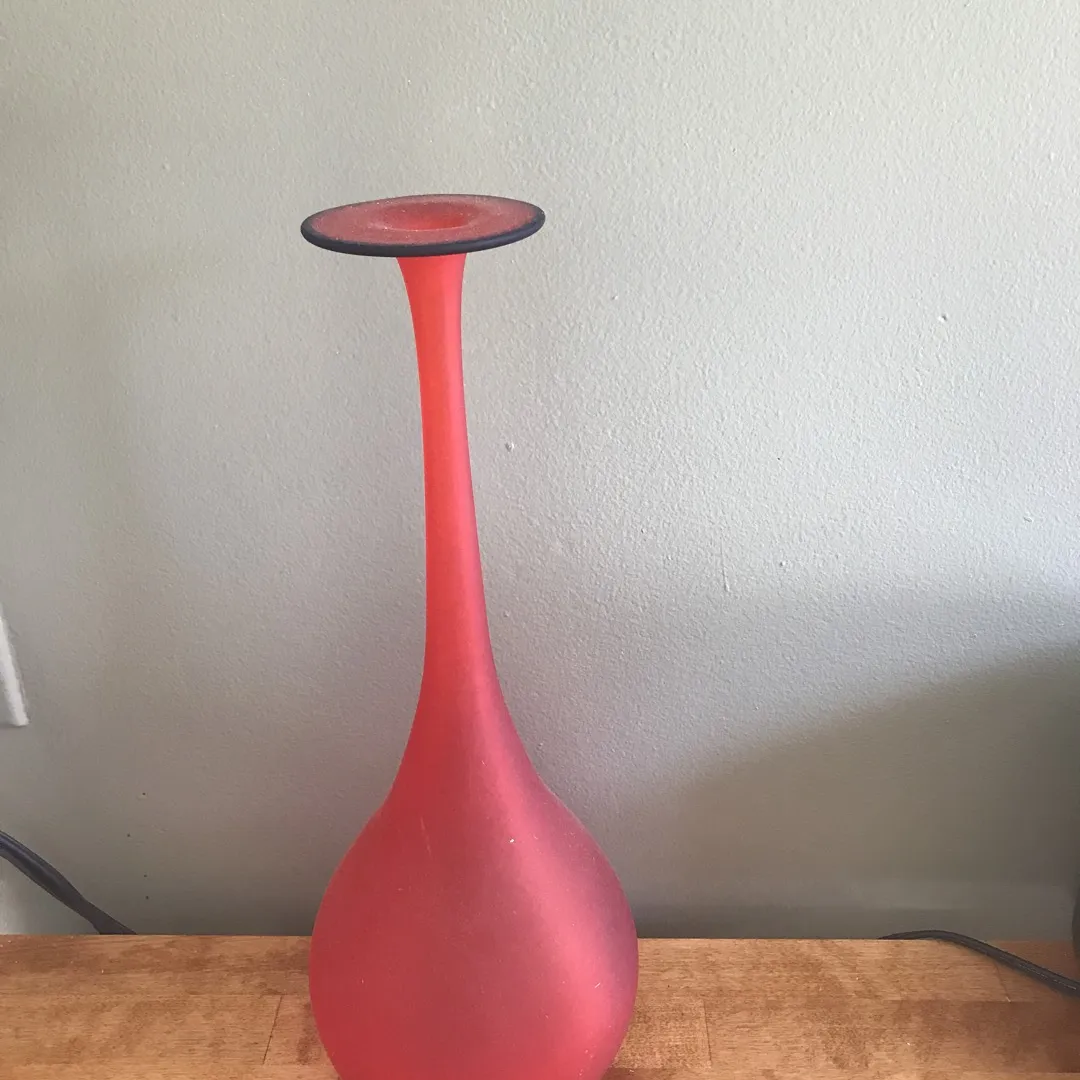 Red Glass Vase photo 1