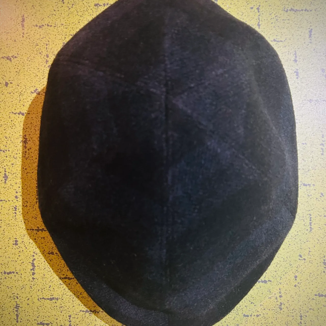 Dark blue wool flat cap - men's large photo 5