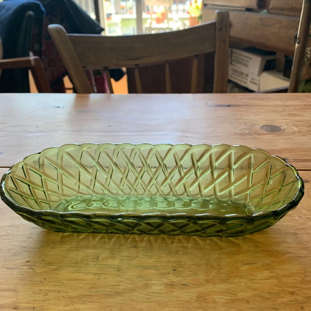 Green Glass Dish photo 6