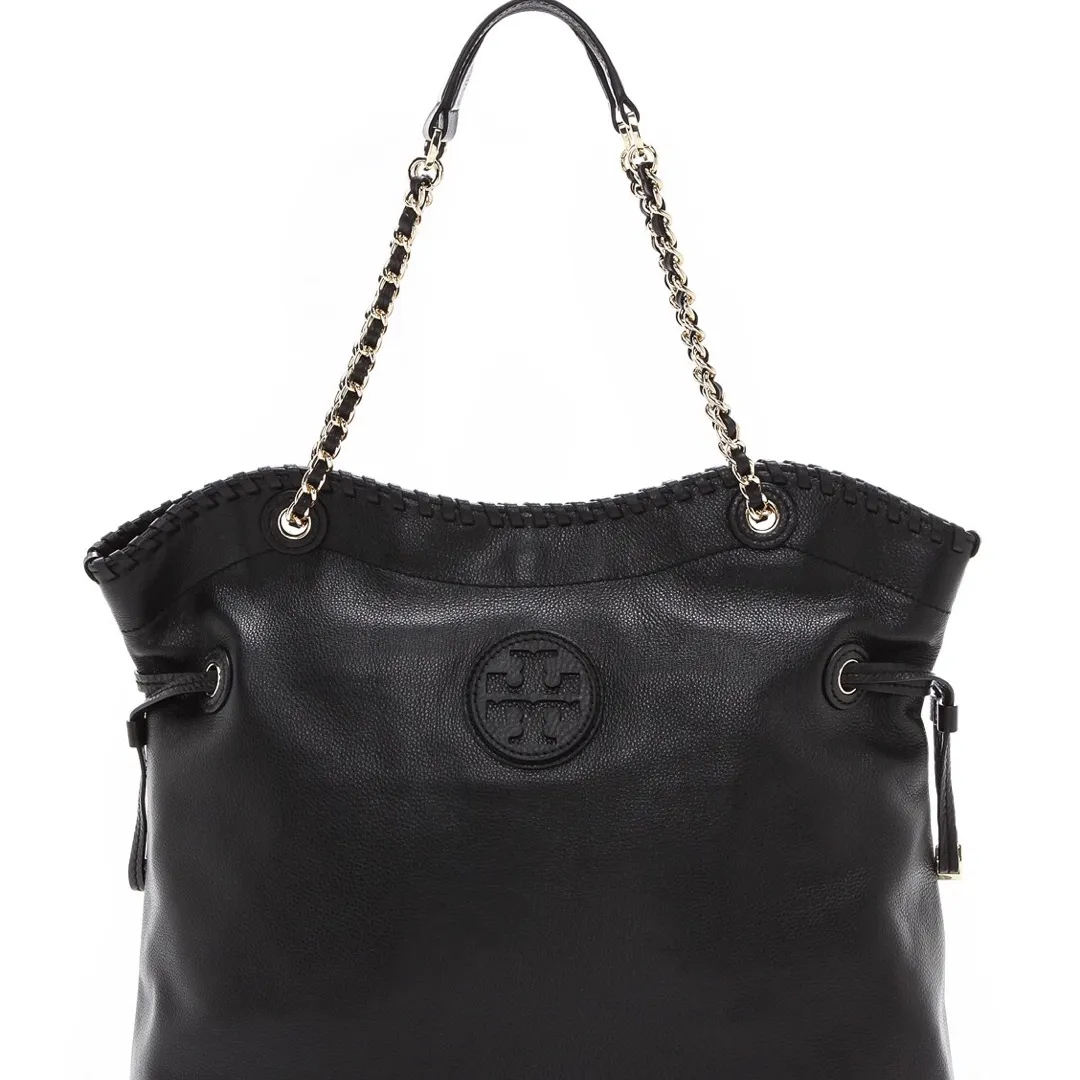 Tory Burch Marion Pebbled Leather Tote photo 1