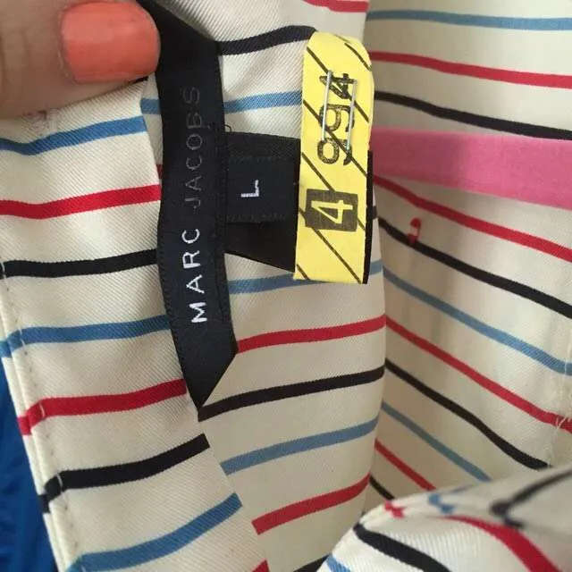 Marc jacobs Striped Silk Blouse Size Large photo 4
