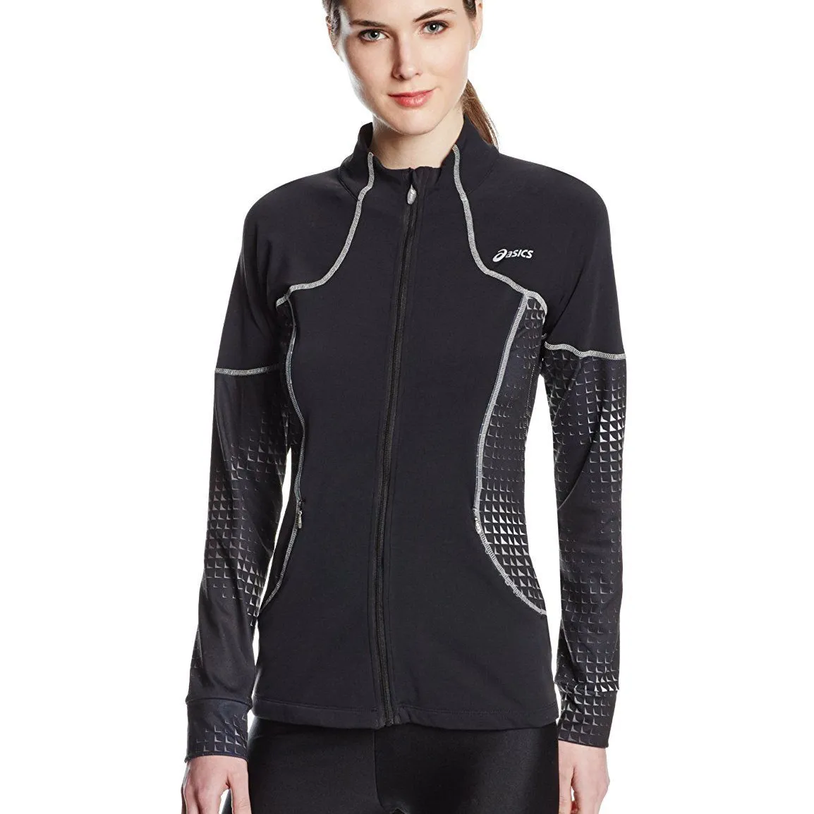 New Asics women lite show jacket style #wt1830: black, x-small photo 1
