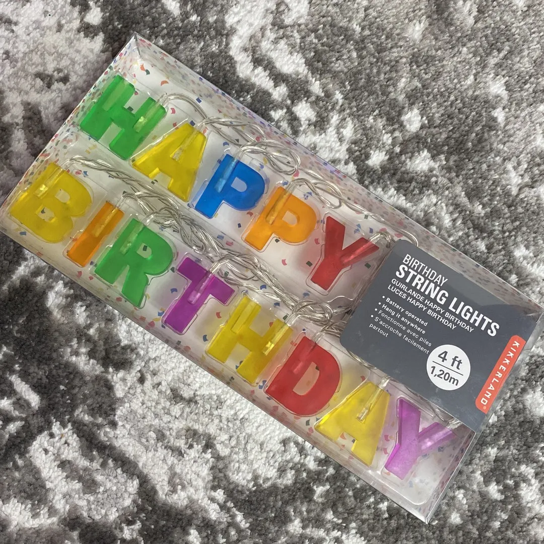 Happy Birthday string Lights With Confetti photo 1
