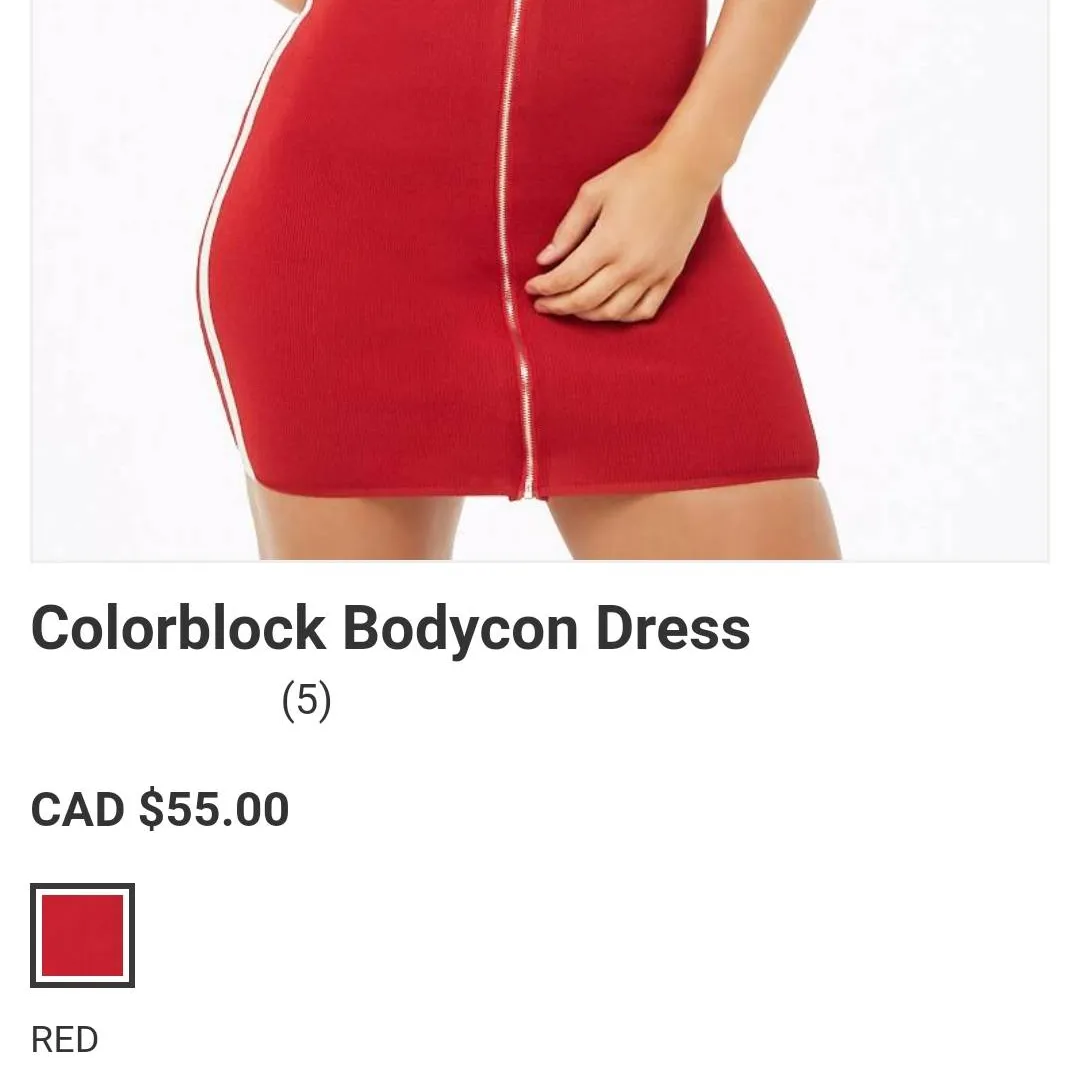 Red Bodycon Zipper Dress photo 5