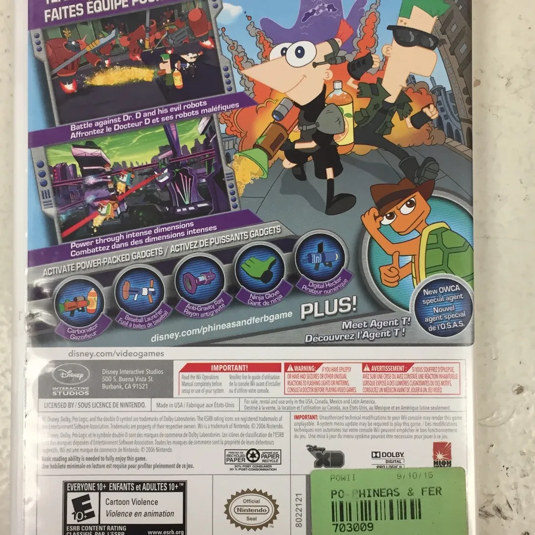 Nintendo Wii Disney Phineas & Ferb Across The 2nd Dimension photo 3