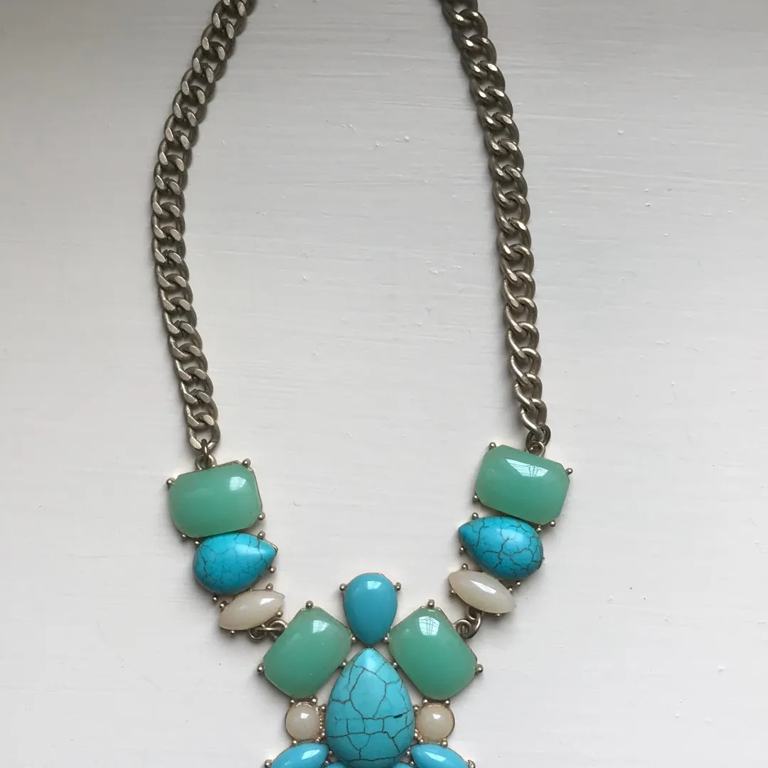 Sea Green And Turquoise Statement Necklace photo 1