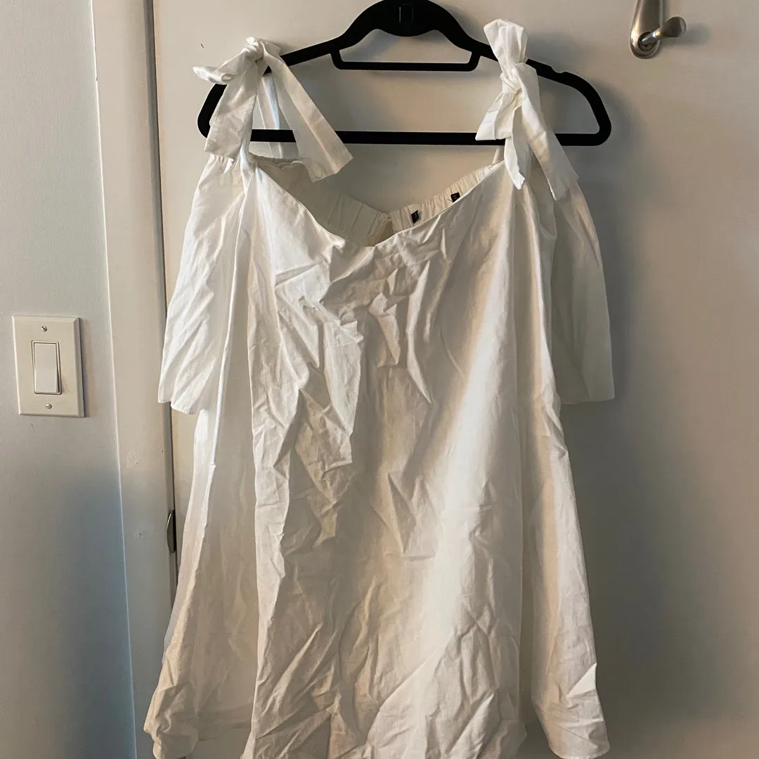 White Cold Shoulder Mini Dress photo 1