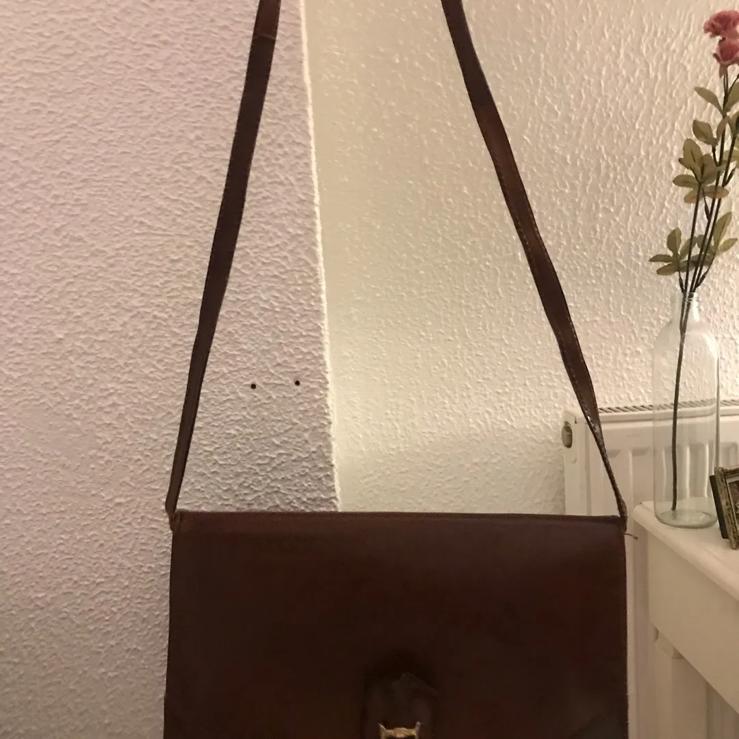 Vintage Brown Leather Purse From Italy photo 1