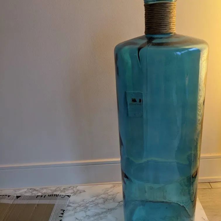 Artsy Blue Glass Vase photo 1