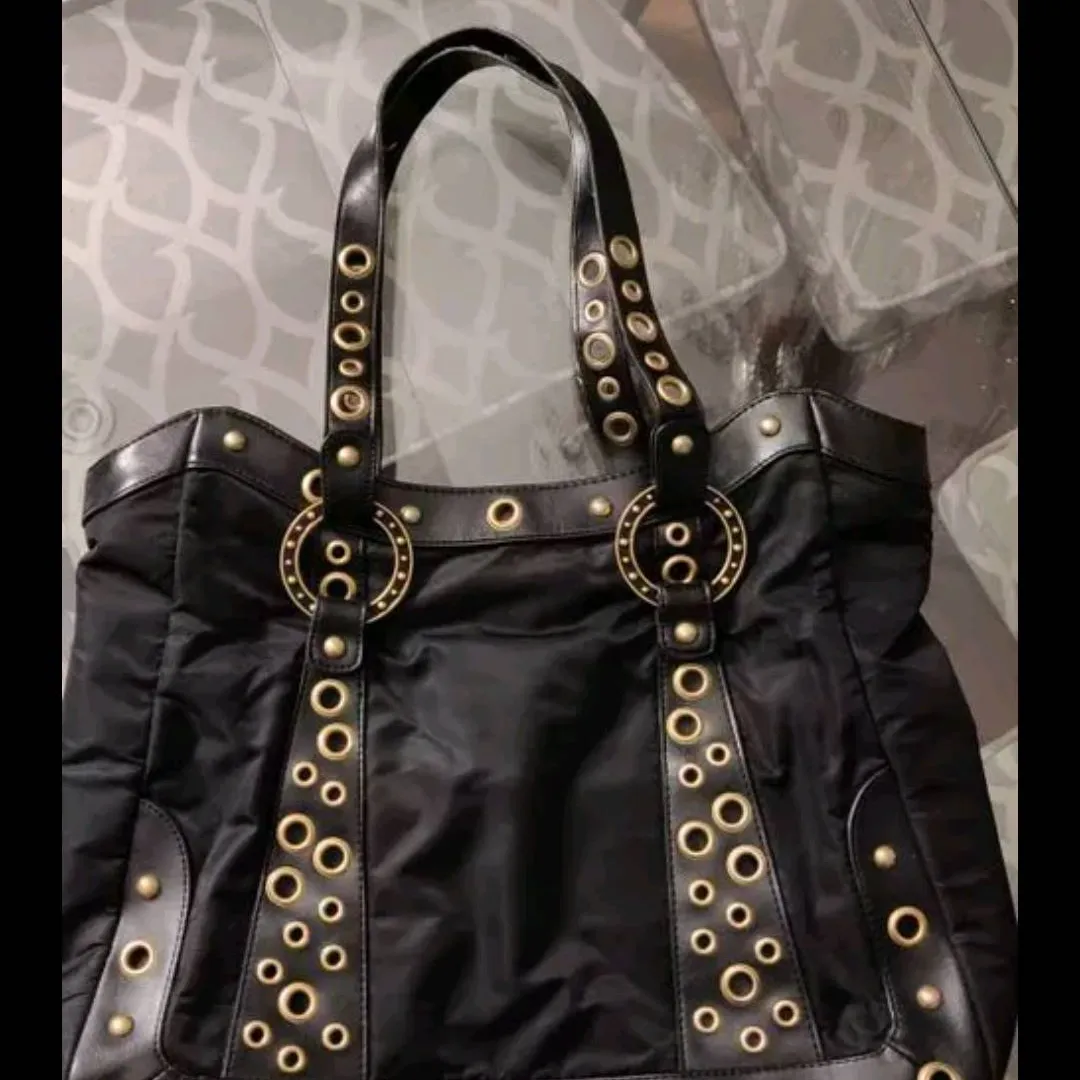Free ~ Black Tote with Gold Details photo 1