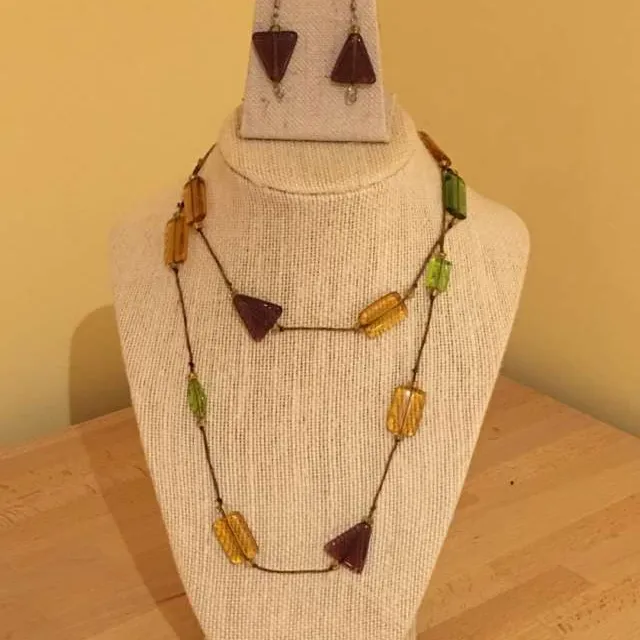 Glass Bead Necklace And Earings photo 1