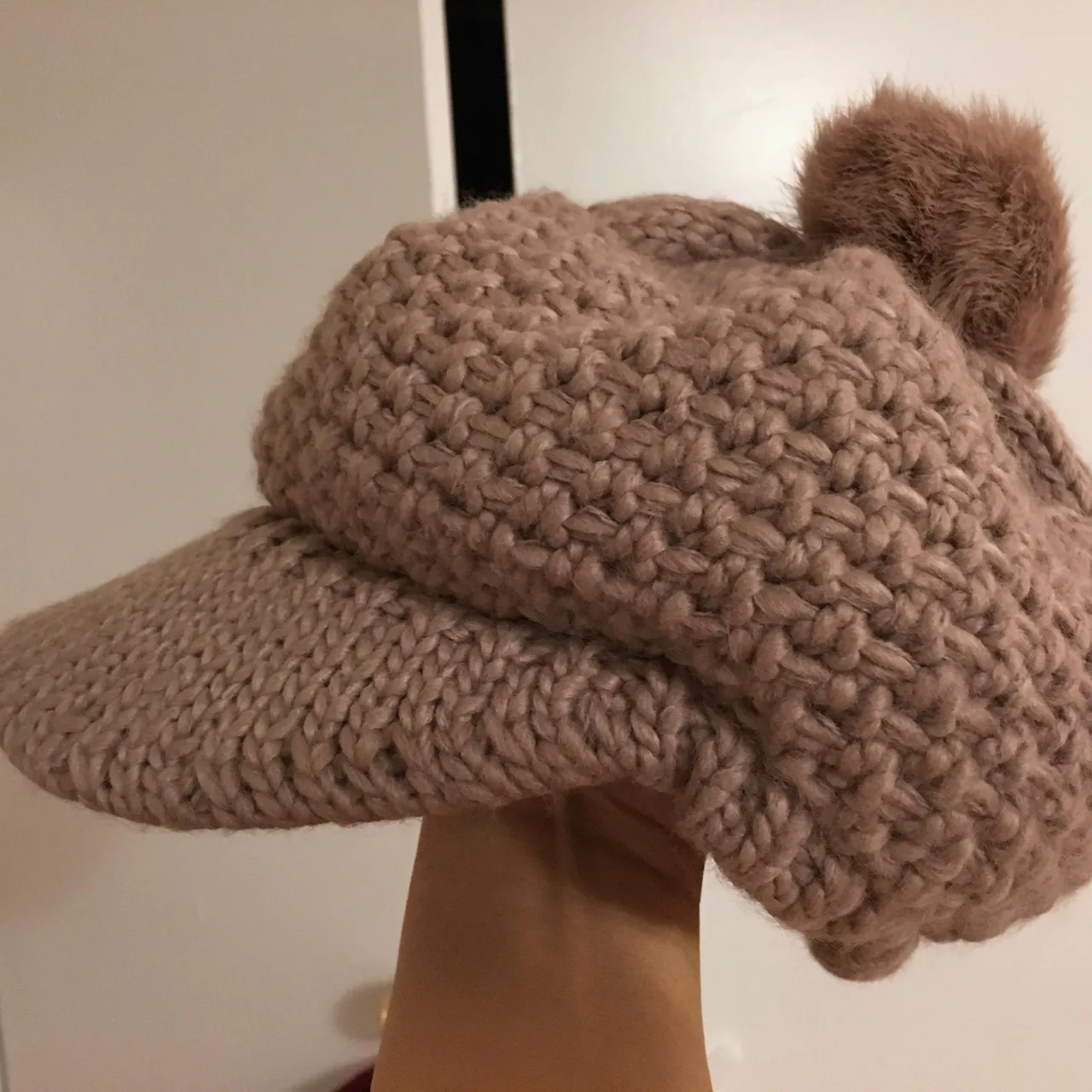 Winter Knit Hat With Visor photo 1