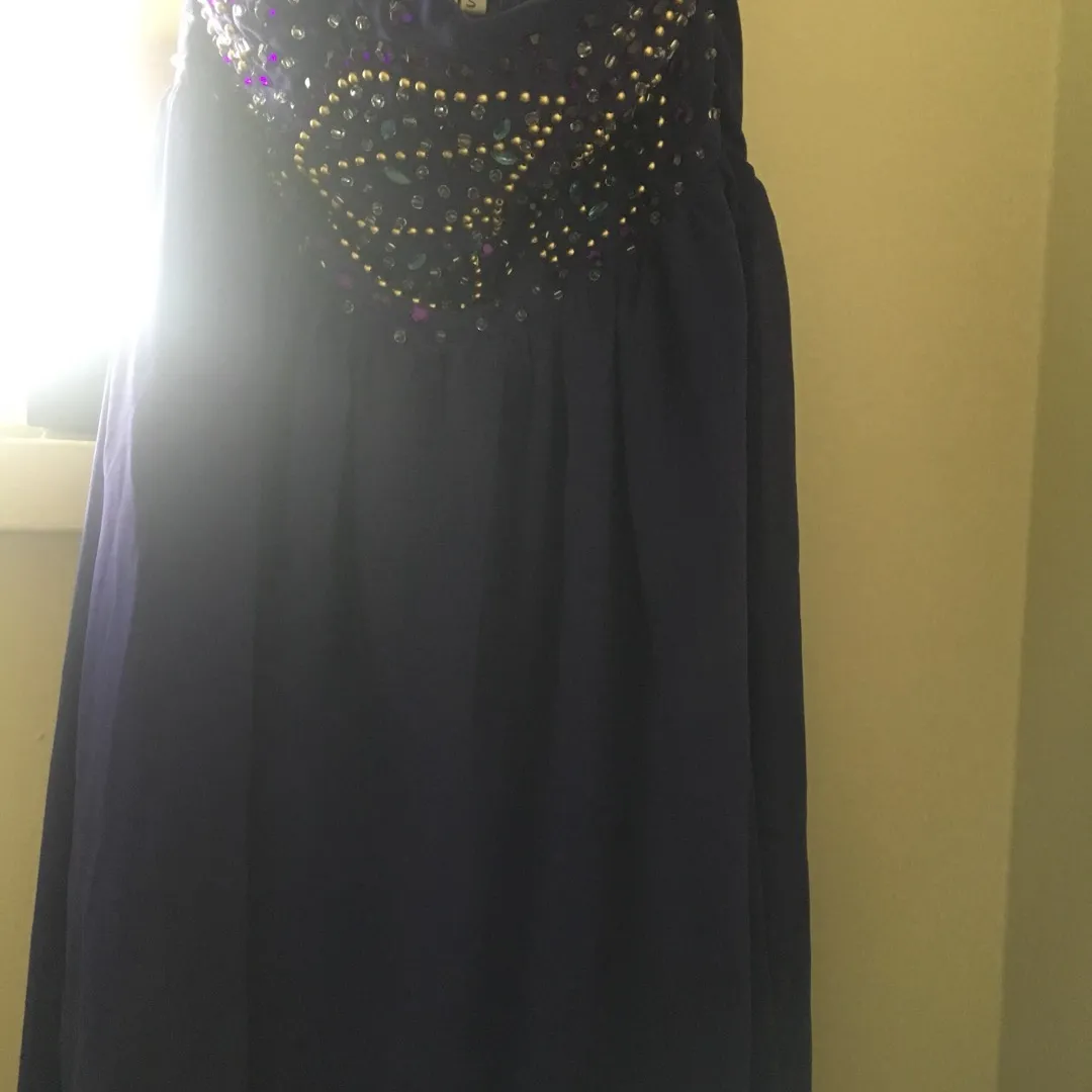 Small Purple Hi-low Beaded Top Dress photo 3