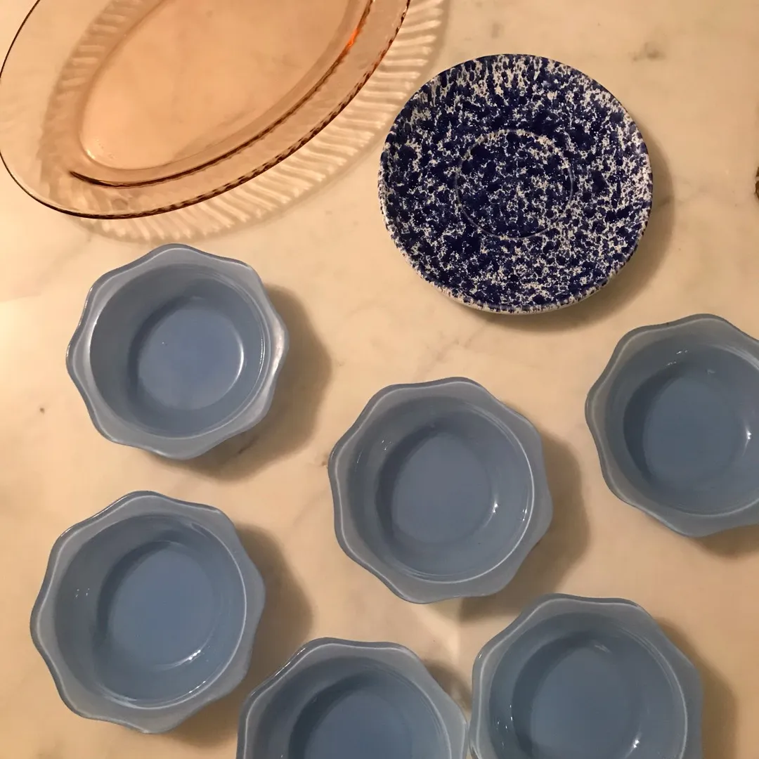 Vintage Blue Pyrex Bowls photo 1