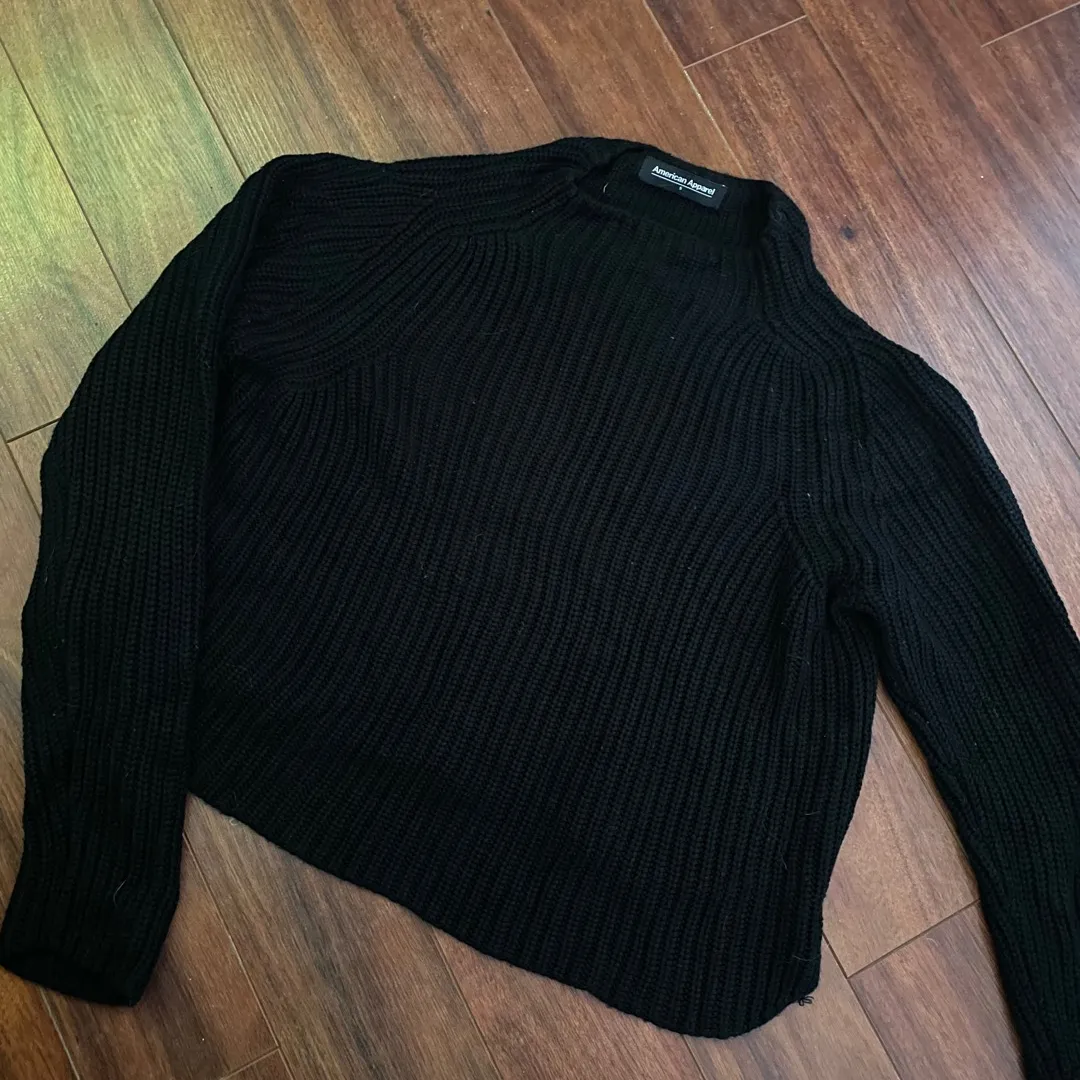 American Apparel Black Cropped Sweater photo 1