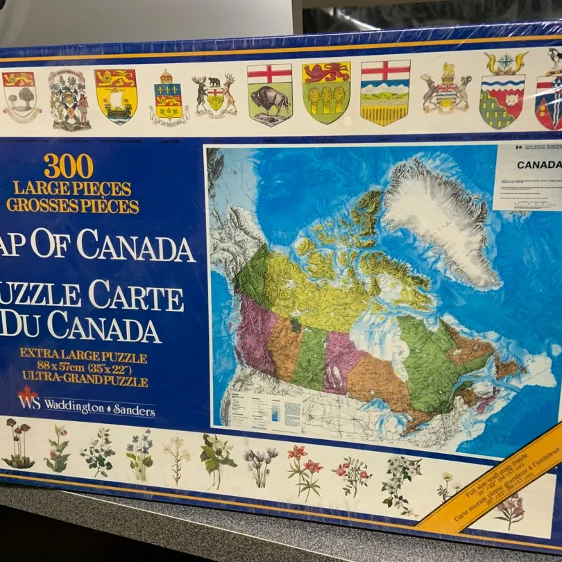 Vintage 300 Pieces Map Of Canada Puzzle From 1986 photo 1