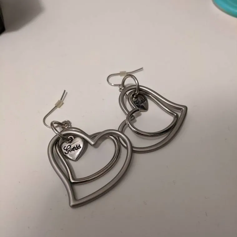 Guess Heart Dangle Earrings photo 1
