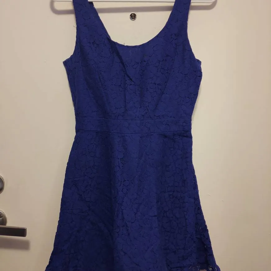 Cobalt Blue Lacey Dress Open Back Dress photo 1