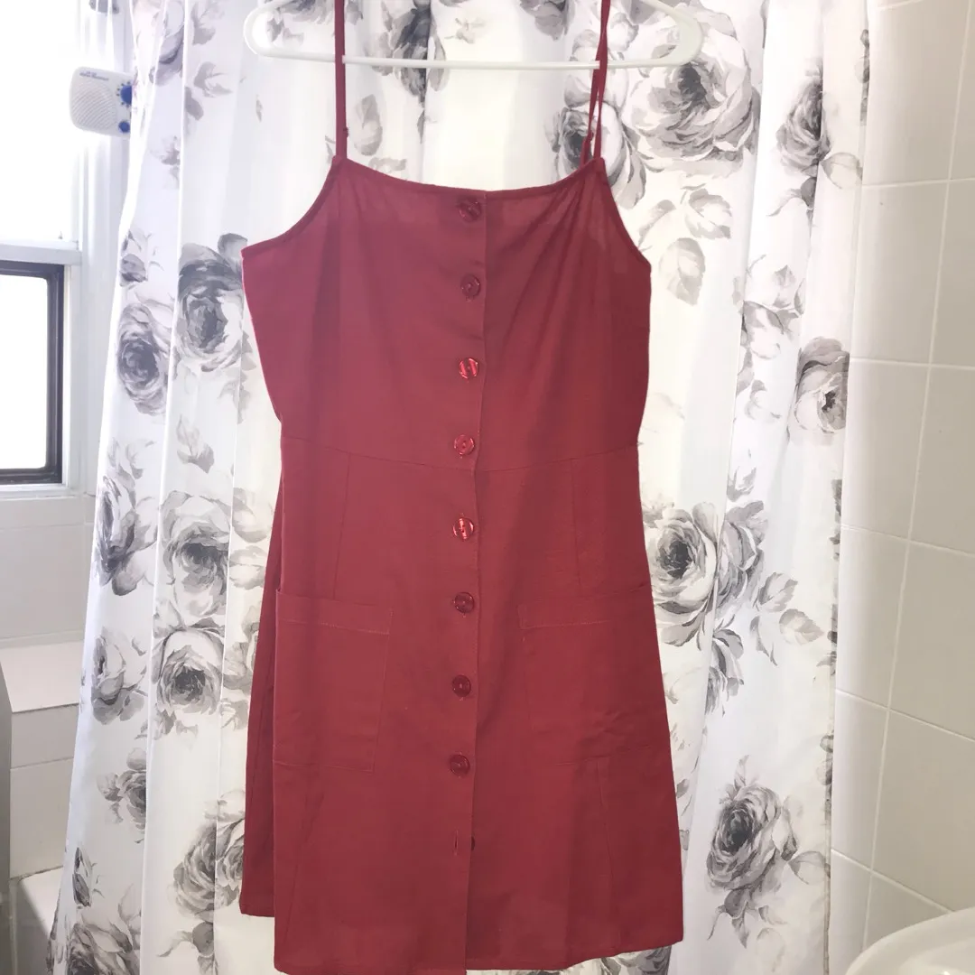 Brand New with Tags ASOS Design Button Up Red Dress photo 5