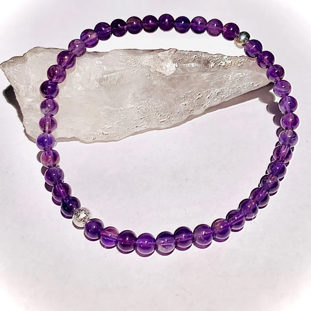 Amethyst and silver bracelet. photo 1