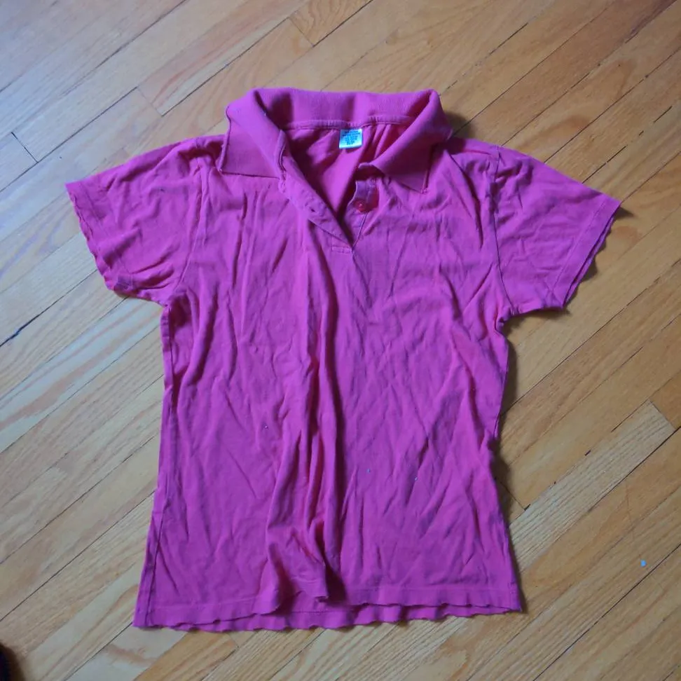 Pink Collared Polo T-shirt photo 1