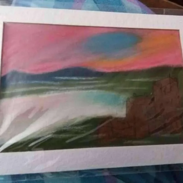 Castle In The Mists Pastel Painting photo 1